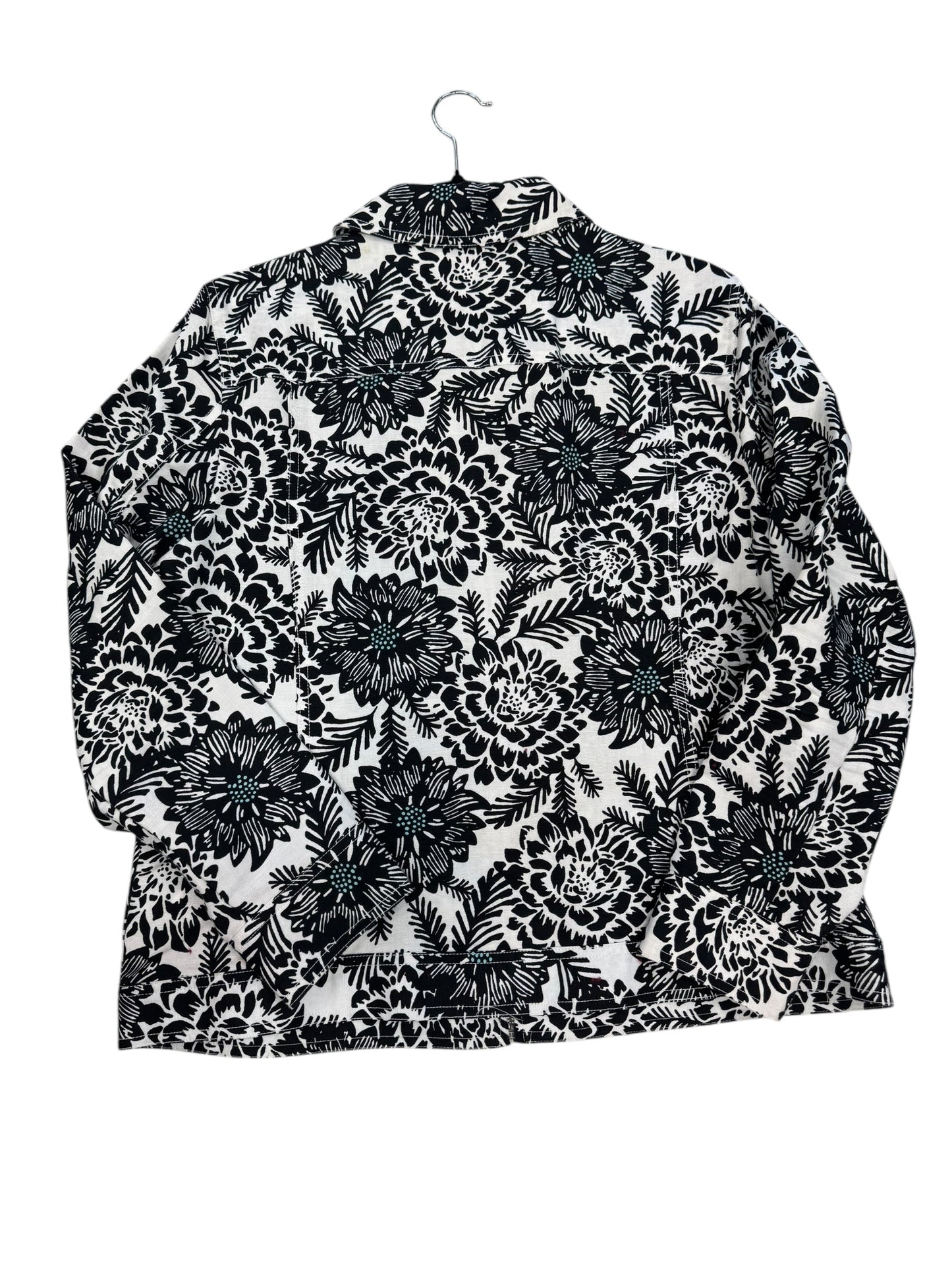 Jacket Denim By Croft And Barrow In Floral Print, Size: L