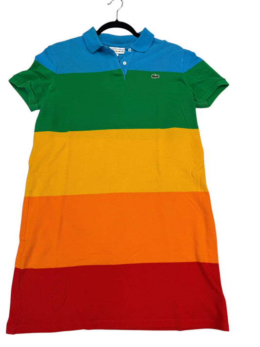 Dress Casual Midi By Lacoste In Rainbow Print, Size: 12