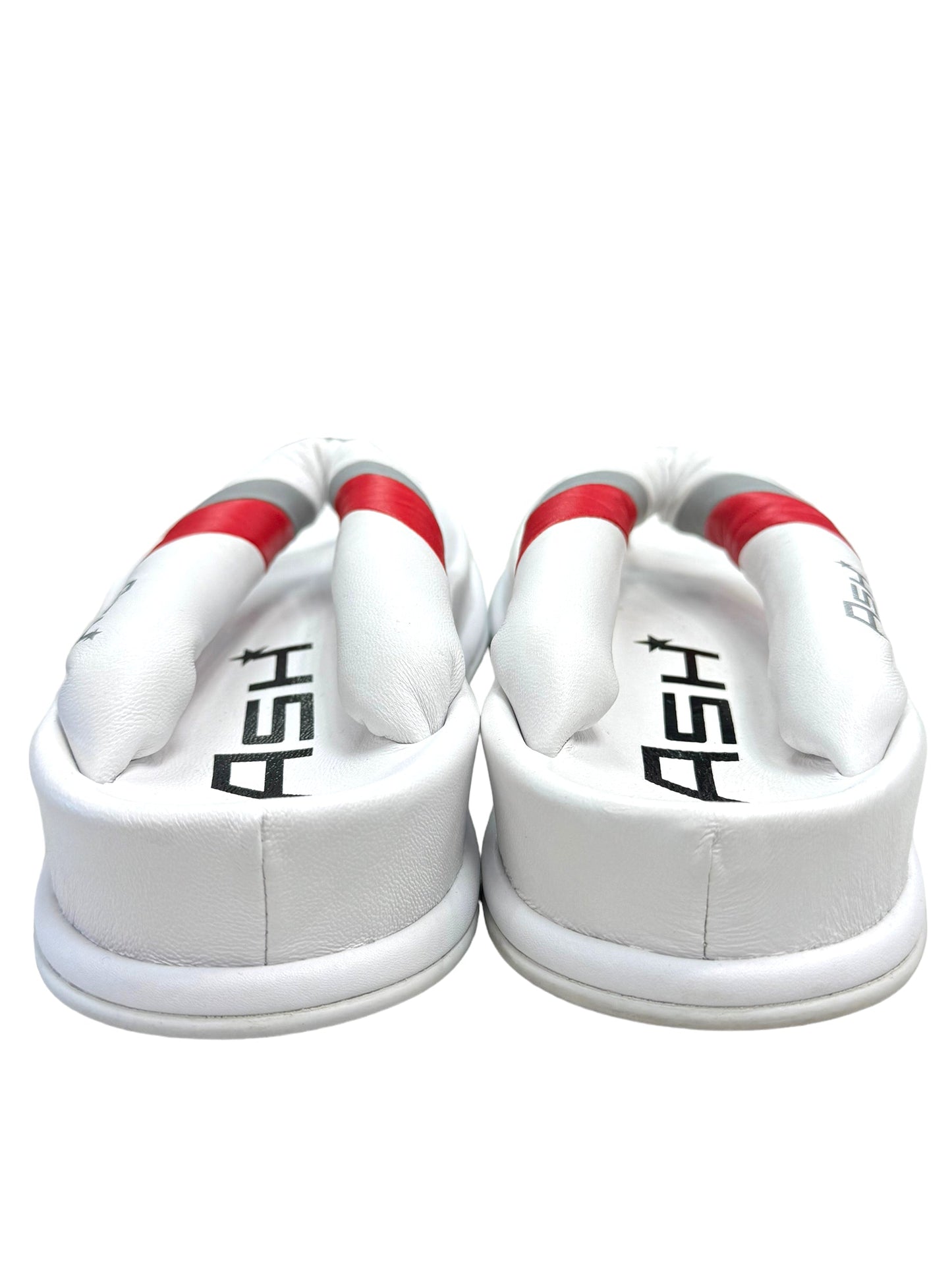 White Sandals Flip Flops Ash, Size 6.5