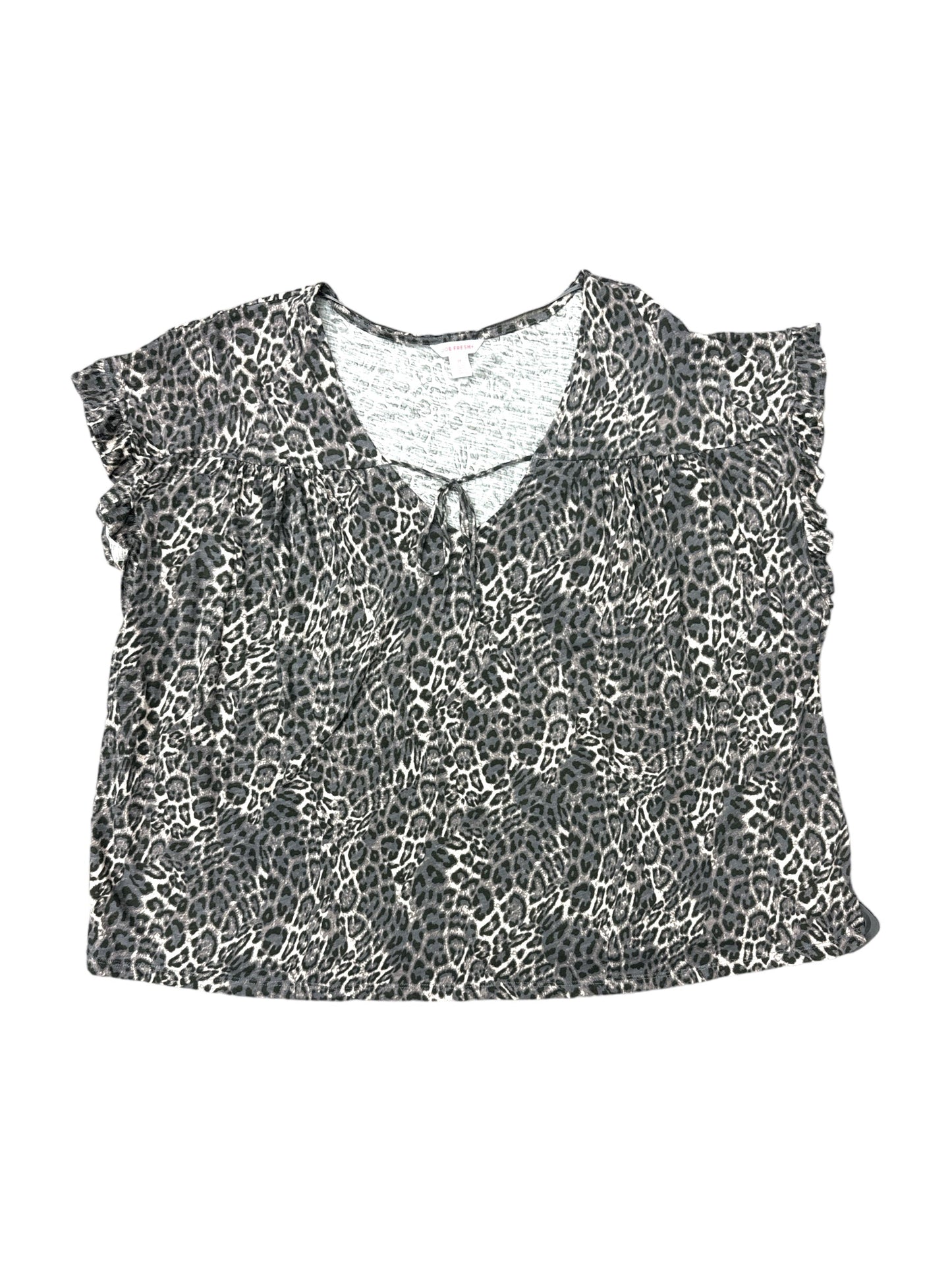 Animal Print Top Short Sleeve Joe Fresh, Size 2x