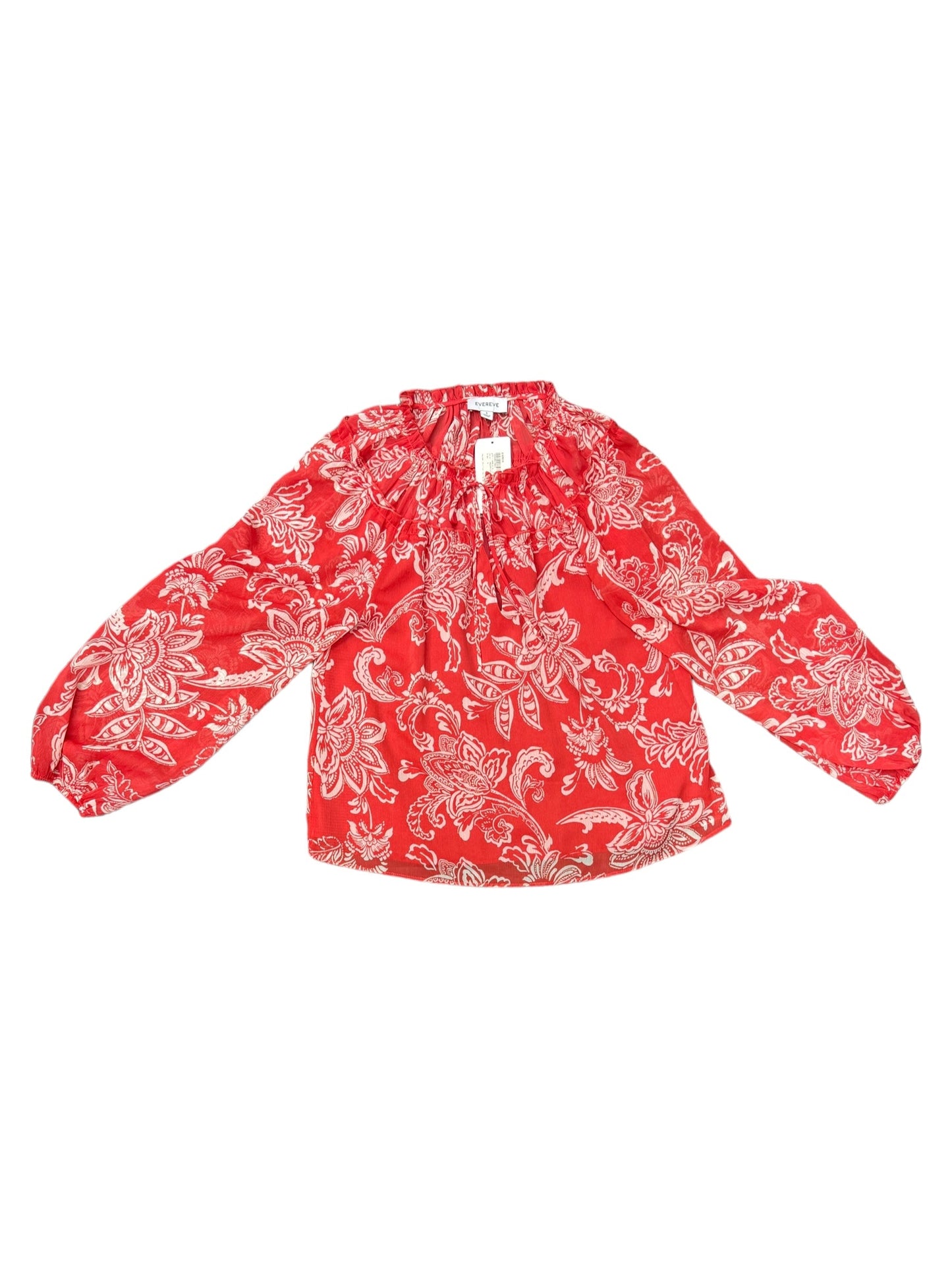 Red Blouse Long Sleeve Evereve, Size S