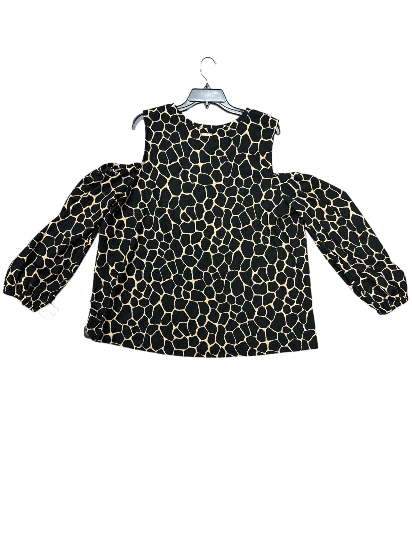 Top Long Sleeve By Michael By Michael Kors In Animal Print, Size: 2x