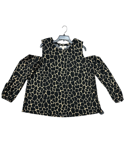 Top Long Sleeve By Michael By Michael Kors In Animal Print, Size: 2x