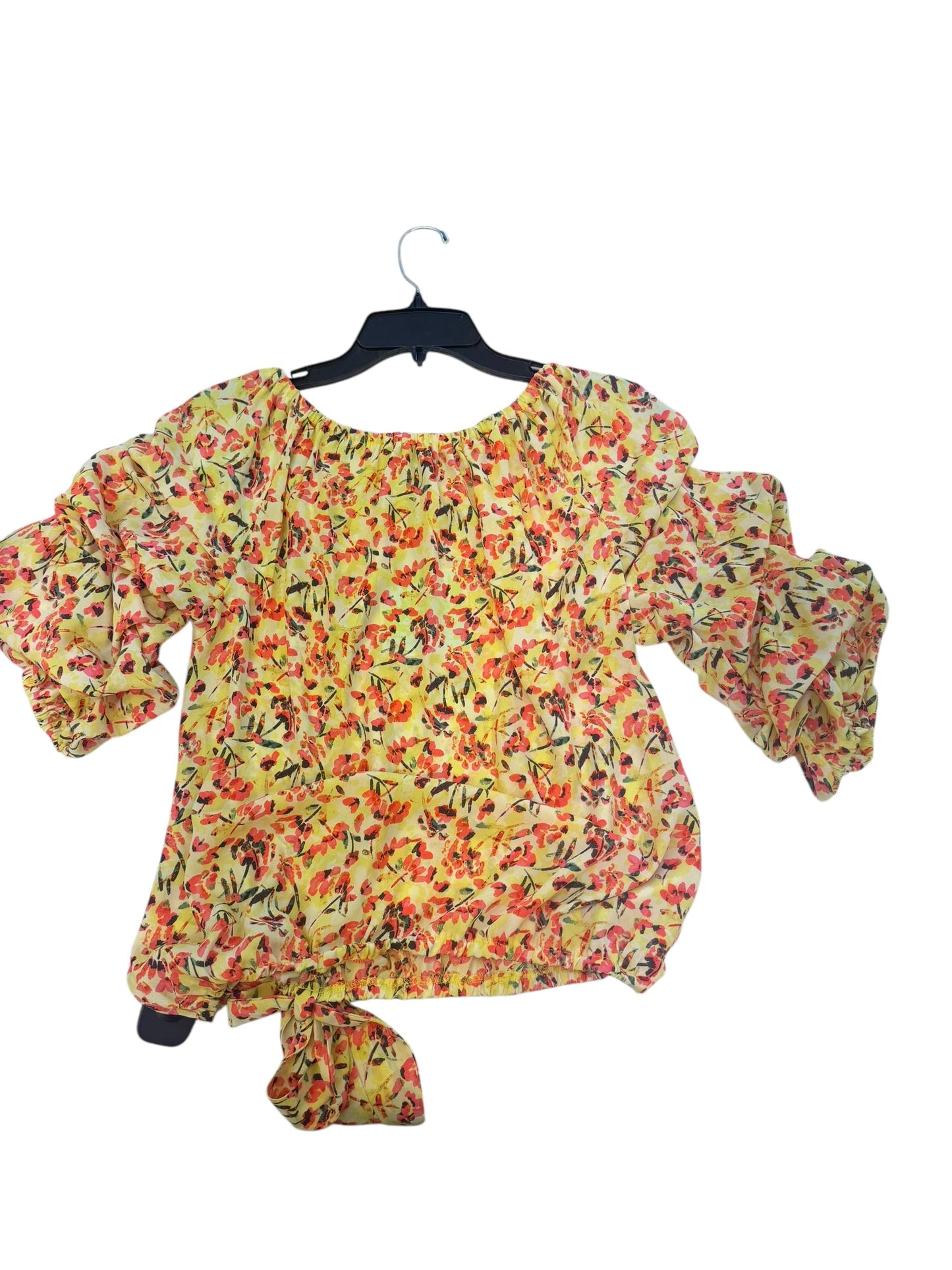 Blouse 3/4 Sleeve By Cece In Yellow, Size: S