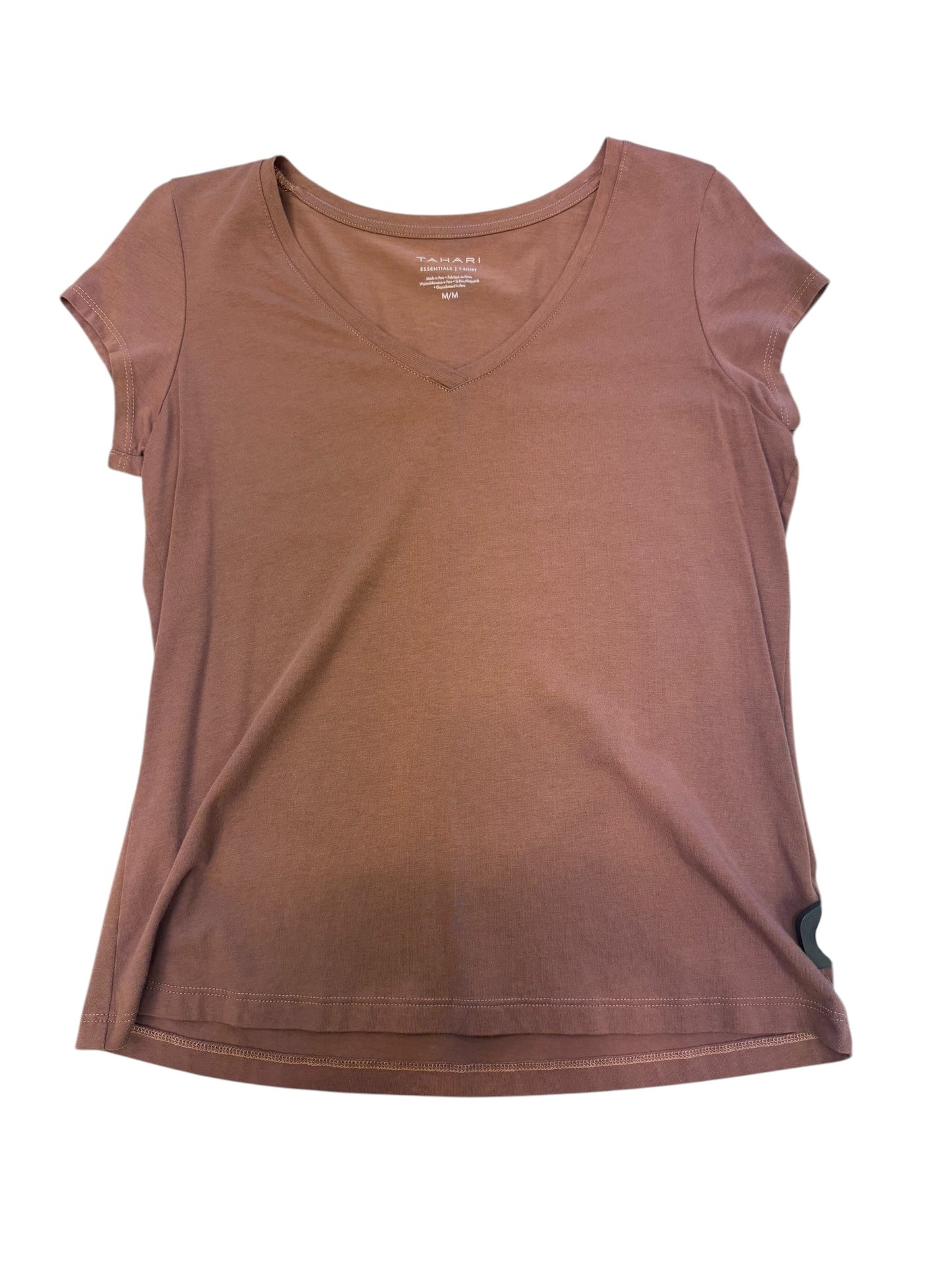 Top Short Sleeve By Tahari By Arthur Levine In Brown, Size: M