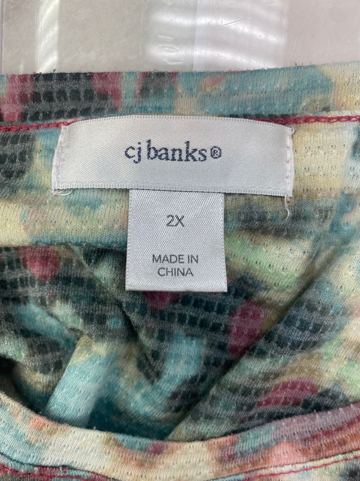 Top 3/4 Sleeve By Cj Banks In Tie Dye Print, Size: 2x