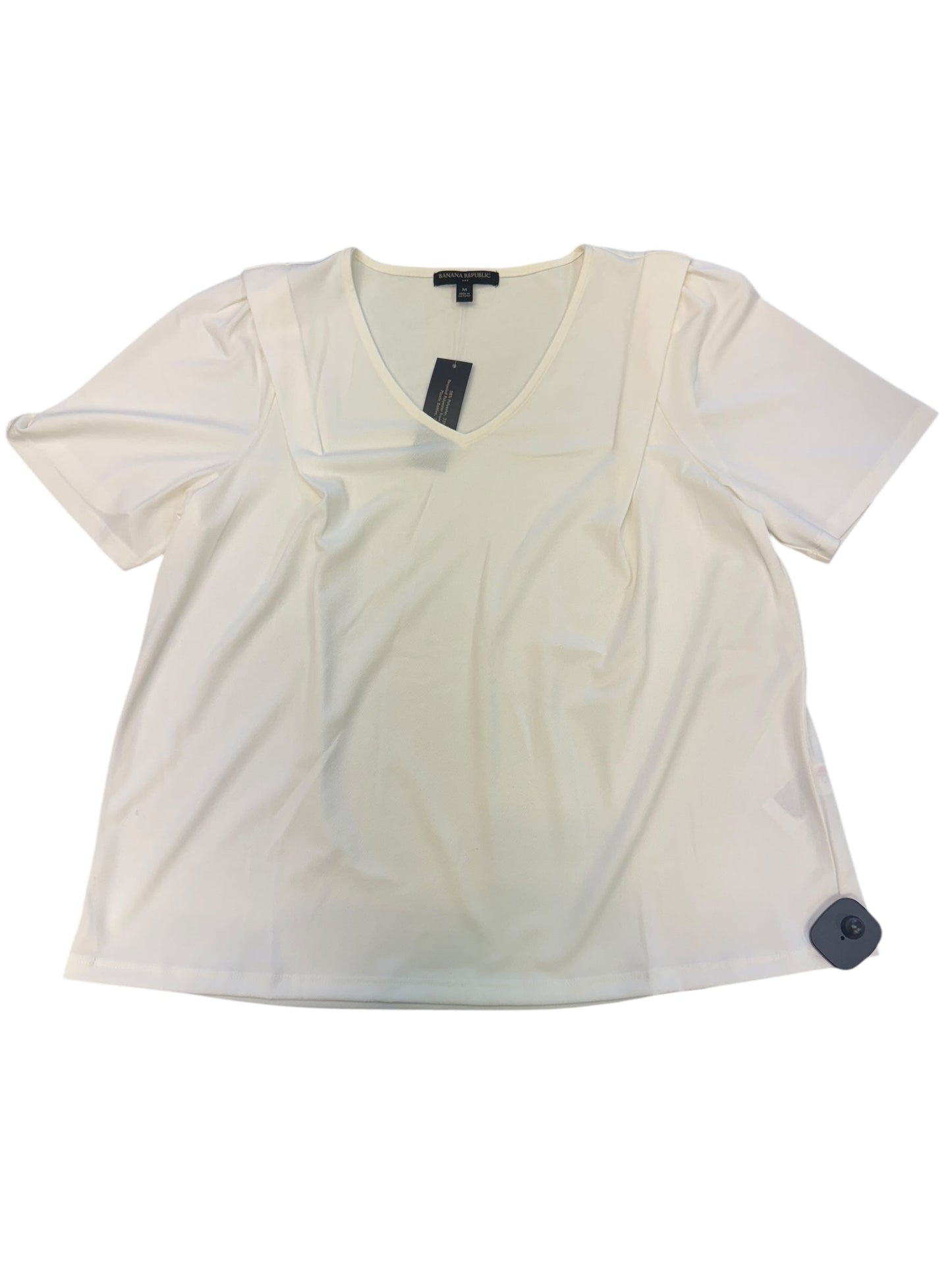 Top Short Sleeve By Banana Republic In Cream, Size: M