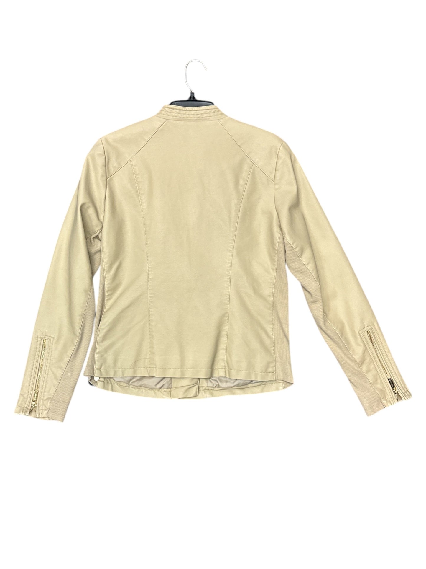 Jacket Moto By Calvin Klein In Tan, Size: M