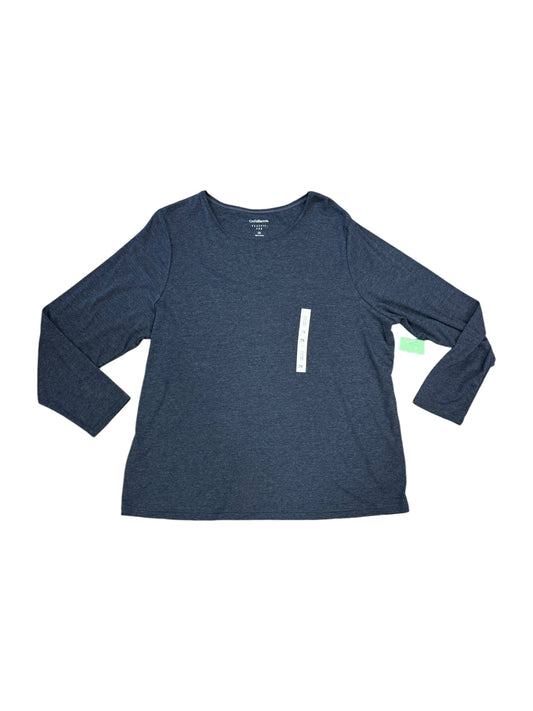 Top Long Sleeve By Croft And Barrow In Navy, Size: 2x