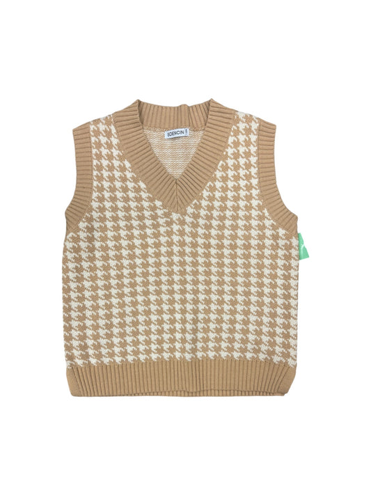 Vest Sweater By Clothes Mentor In Tan, Size: L