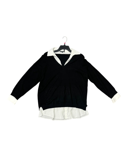 Top Long Sleeve By Adrianna Papell In Black, Size: M