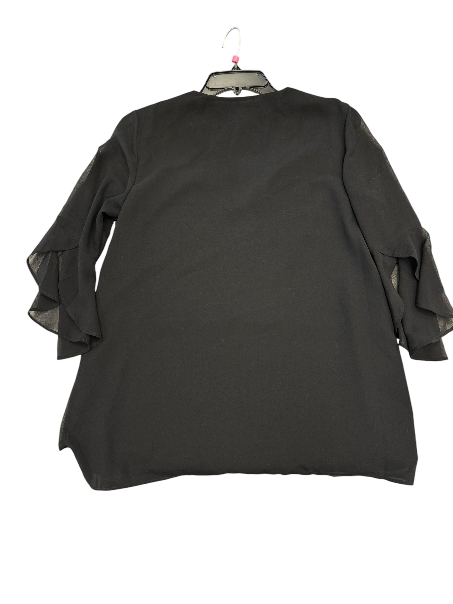 Top Long Sleeve By Calvin Klein In Black, Size: S