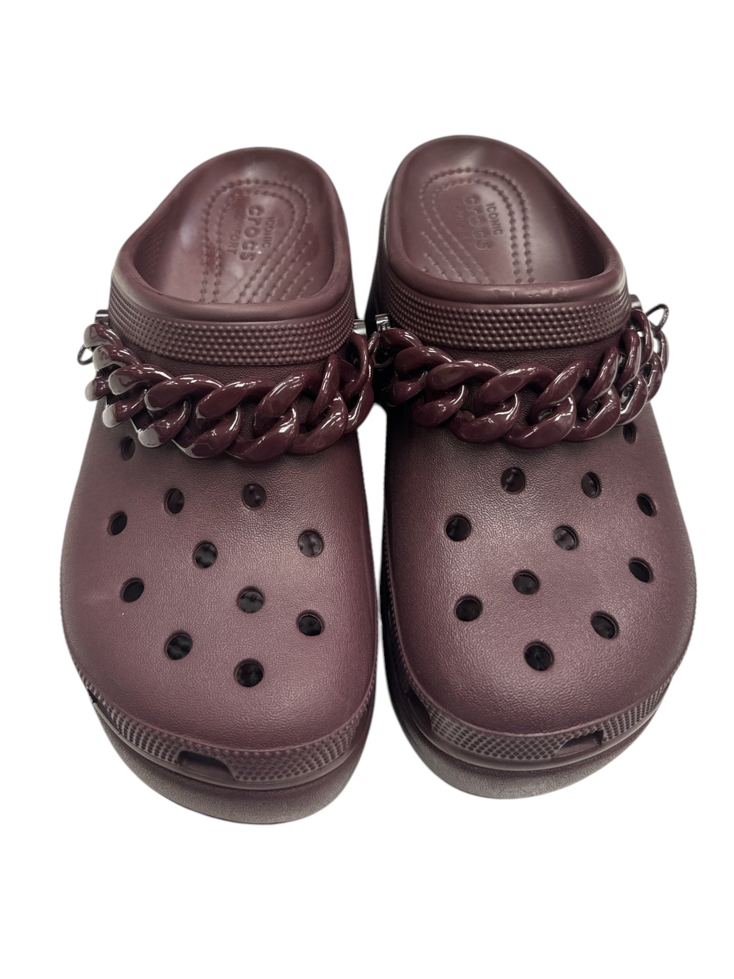 Shoes Heels Block By Crocs In Purple, Size: 7