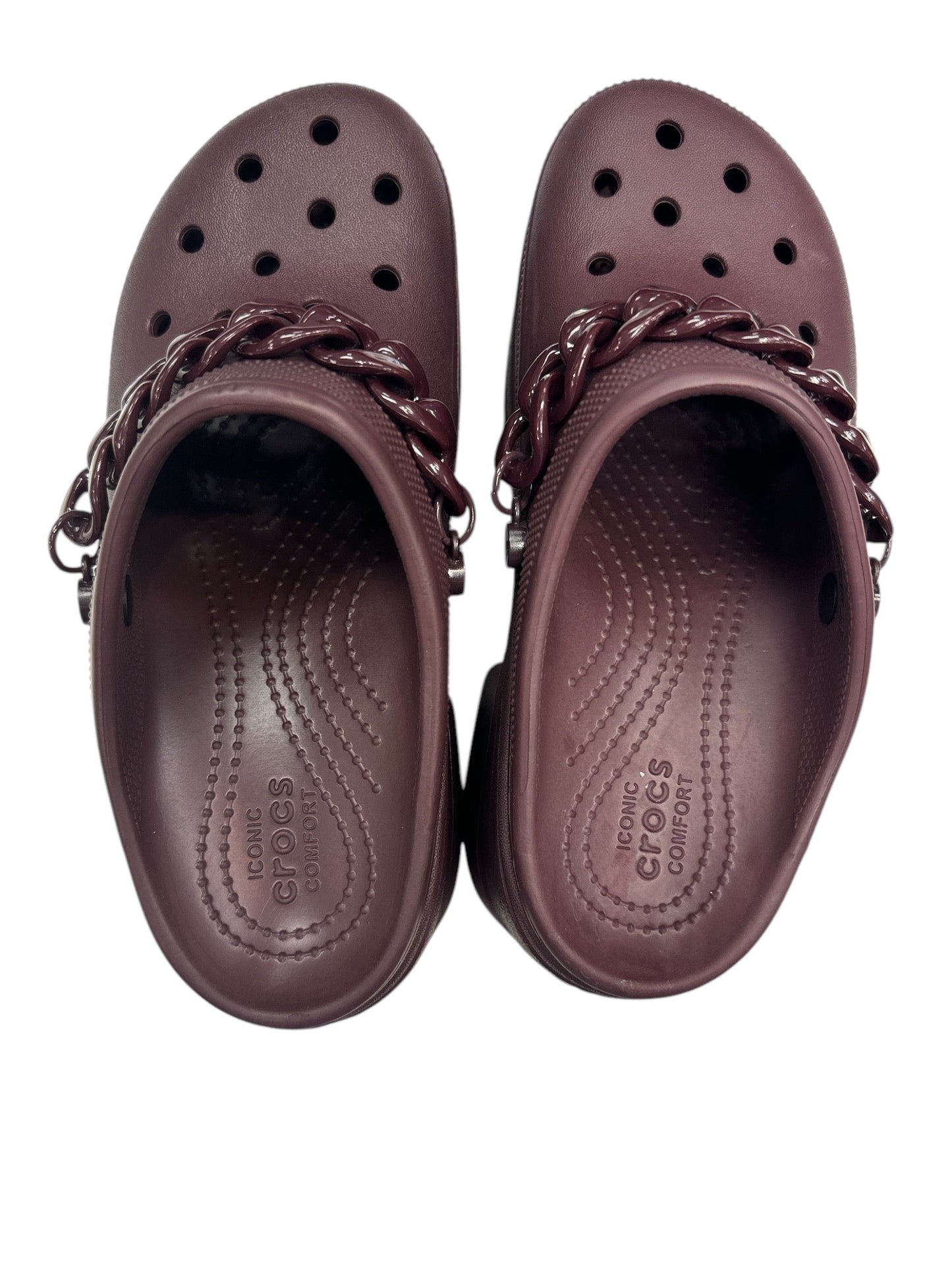 Shoes Heels Block By Crocs In Purple, Size: 7