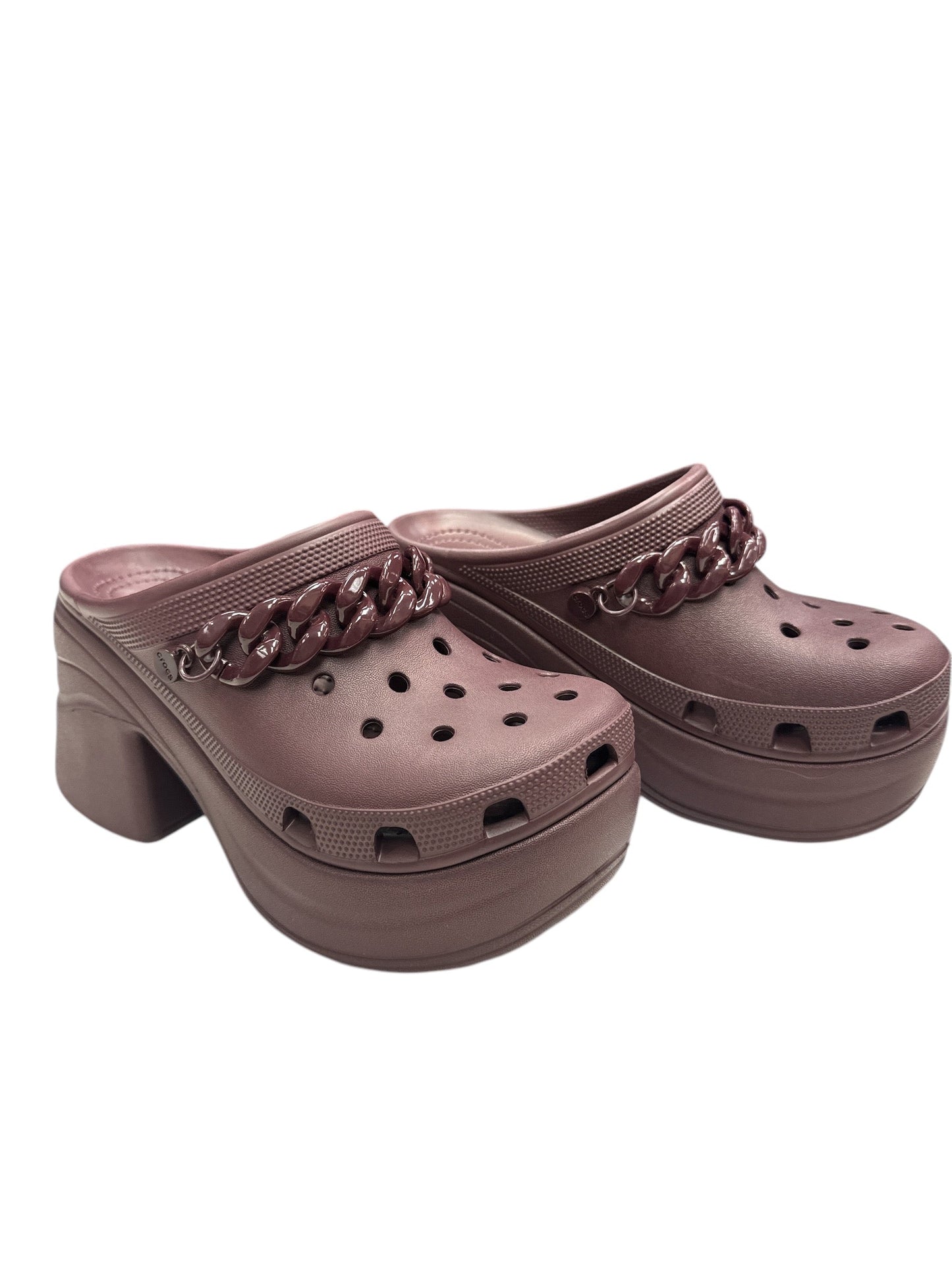 Shoes Heels Block By Crocs In Purple, Size: 7