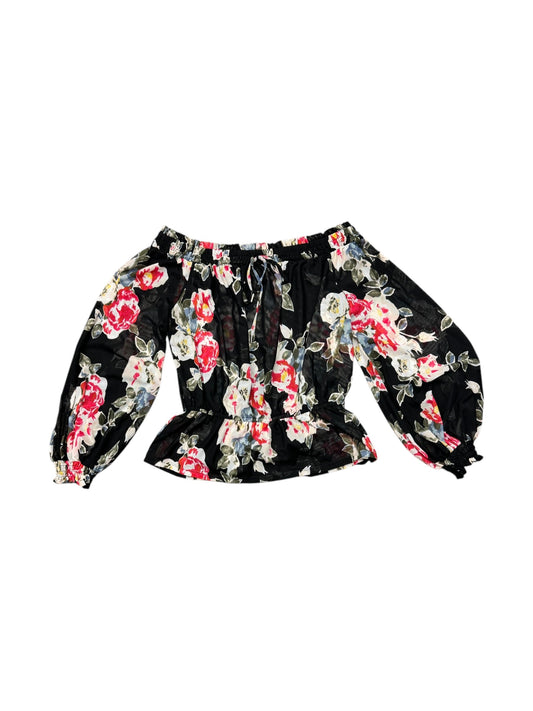 Top Long Sleeve By White House Black Market In Floral Print, Size: M