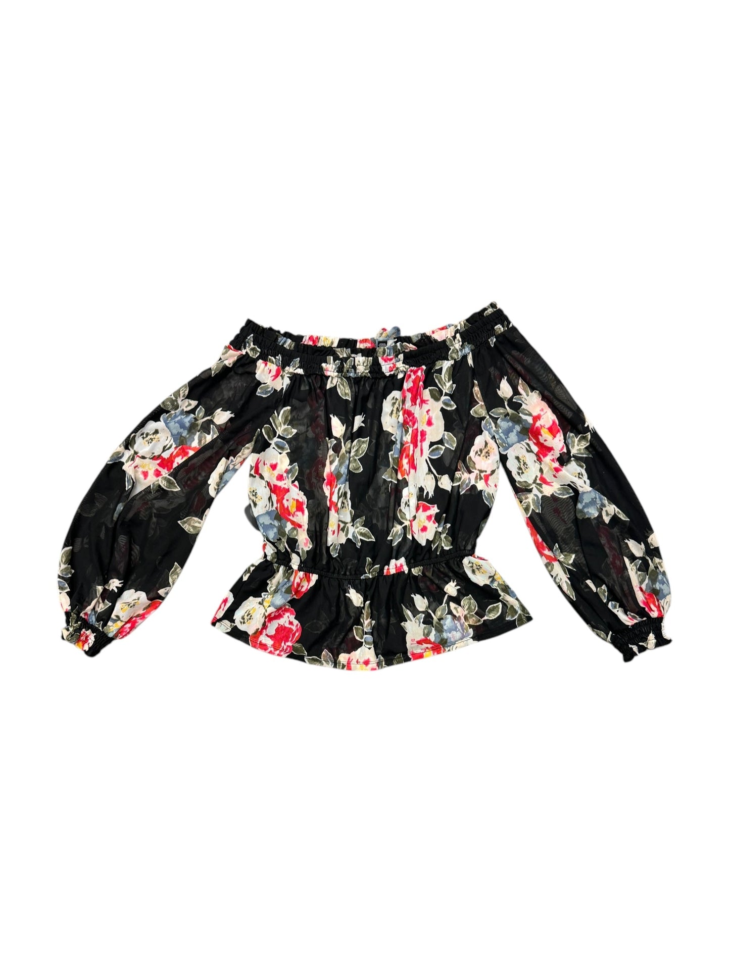 Top Long Sleeve By White House Black Market In Floral Print, Size: M