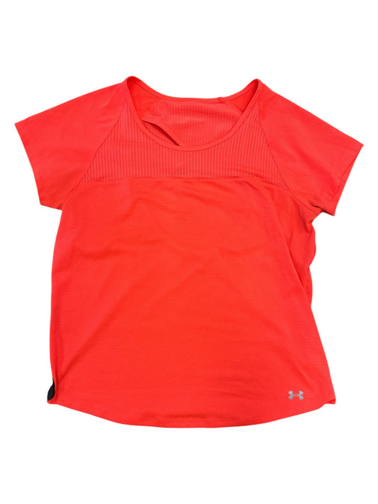 Athletic Top Short Sleeve By Under Armour In Orange, Size: M