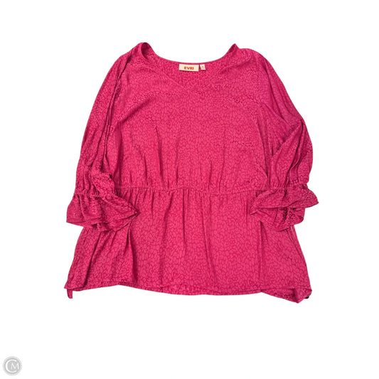 Top Long Sleeve By Evri In Pink, Size: 1x