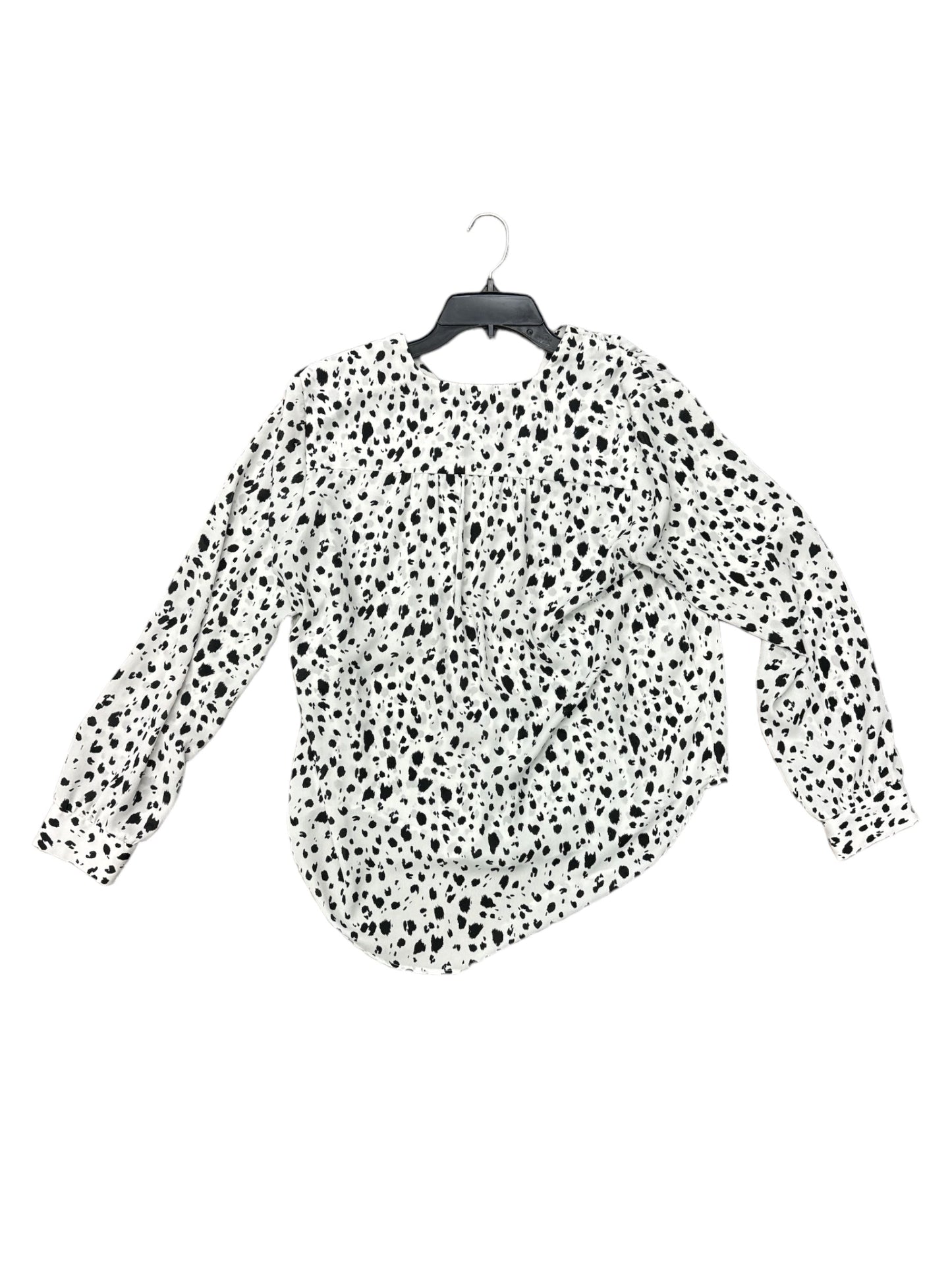 Top Long Sleeve By Peyton Jensen In Black & White, Size: M