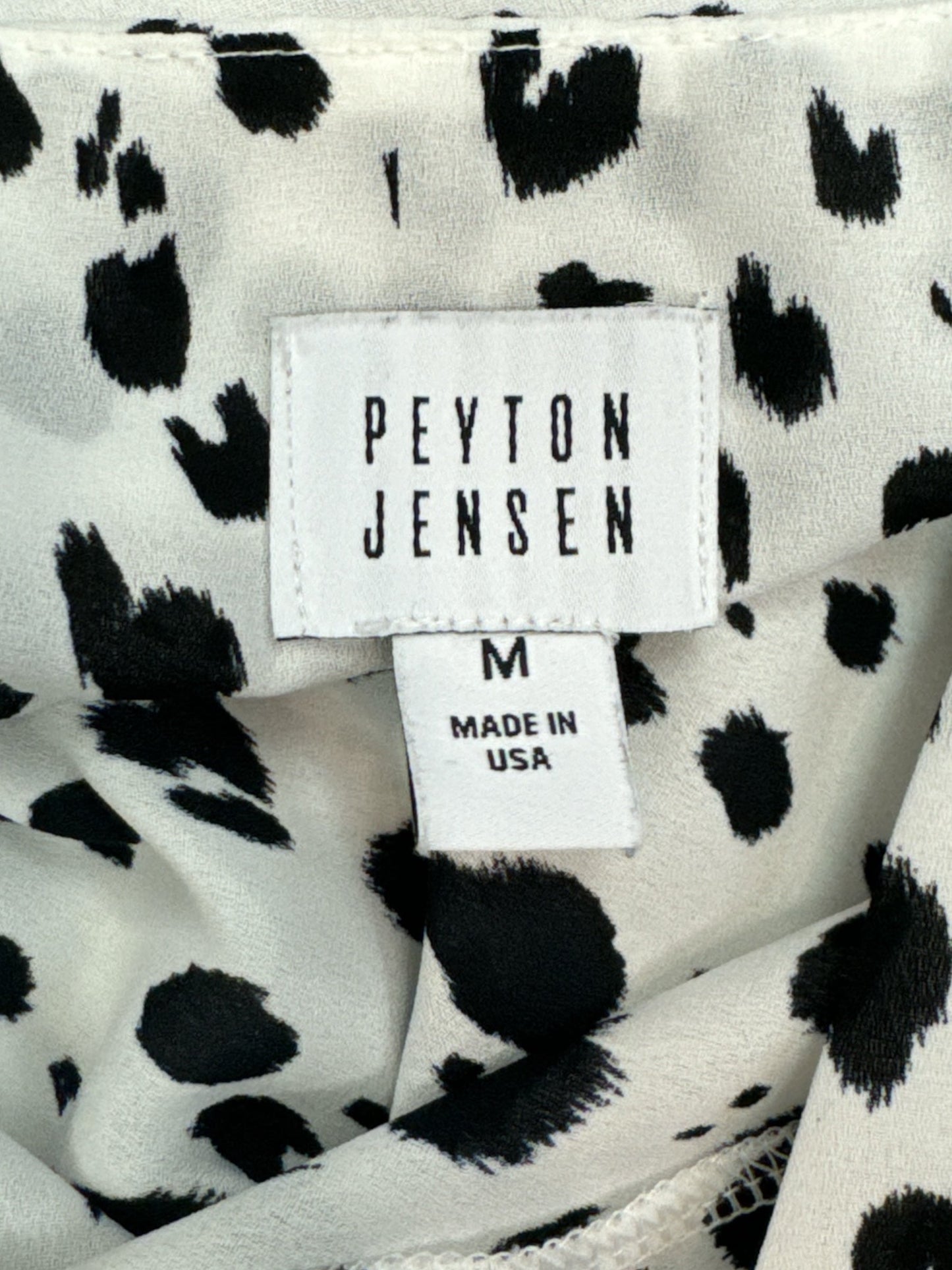 Top Long Sleeve By Peyton Jensen In Black & White, Size: M