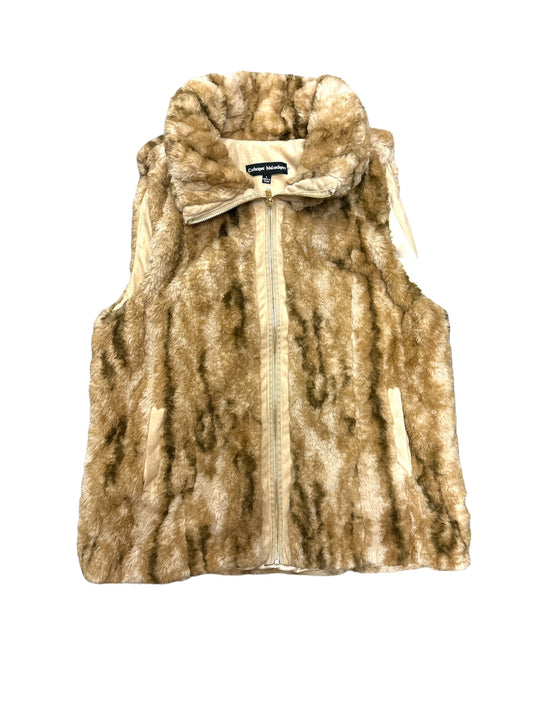 Vest Faux Fur & Sherpa By Catherine Malandrino In Tan, Size: Large