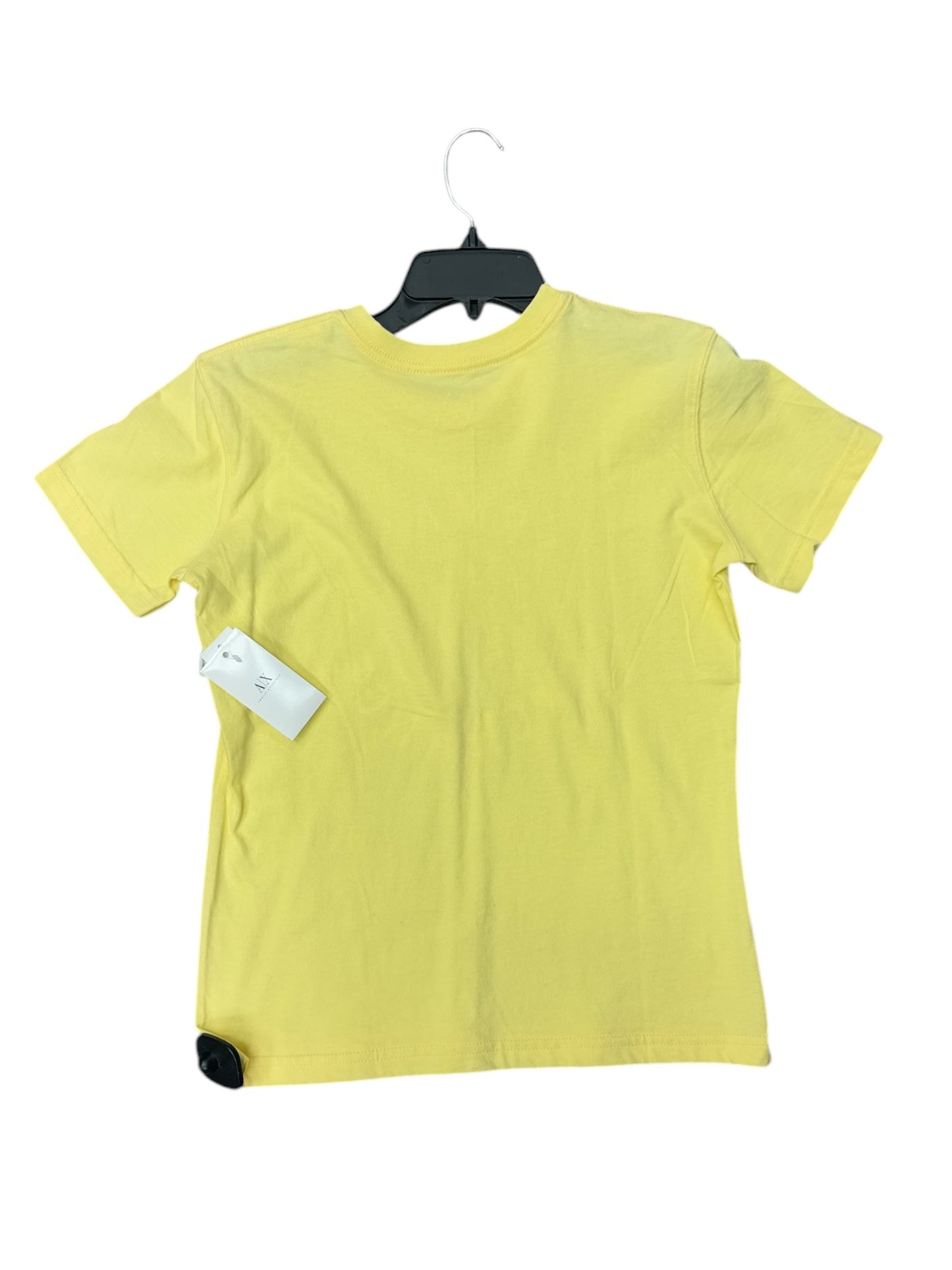 Top Short Sleeve By Armani Exchange In Yellow, Size: M