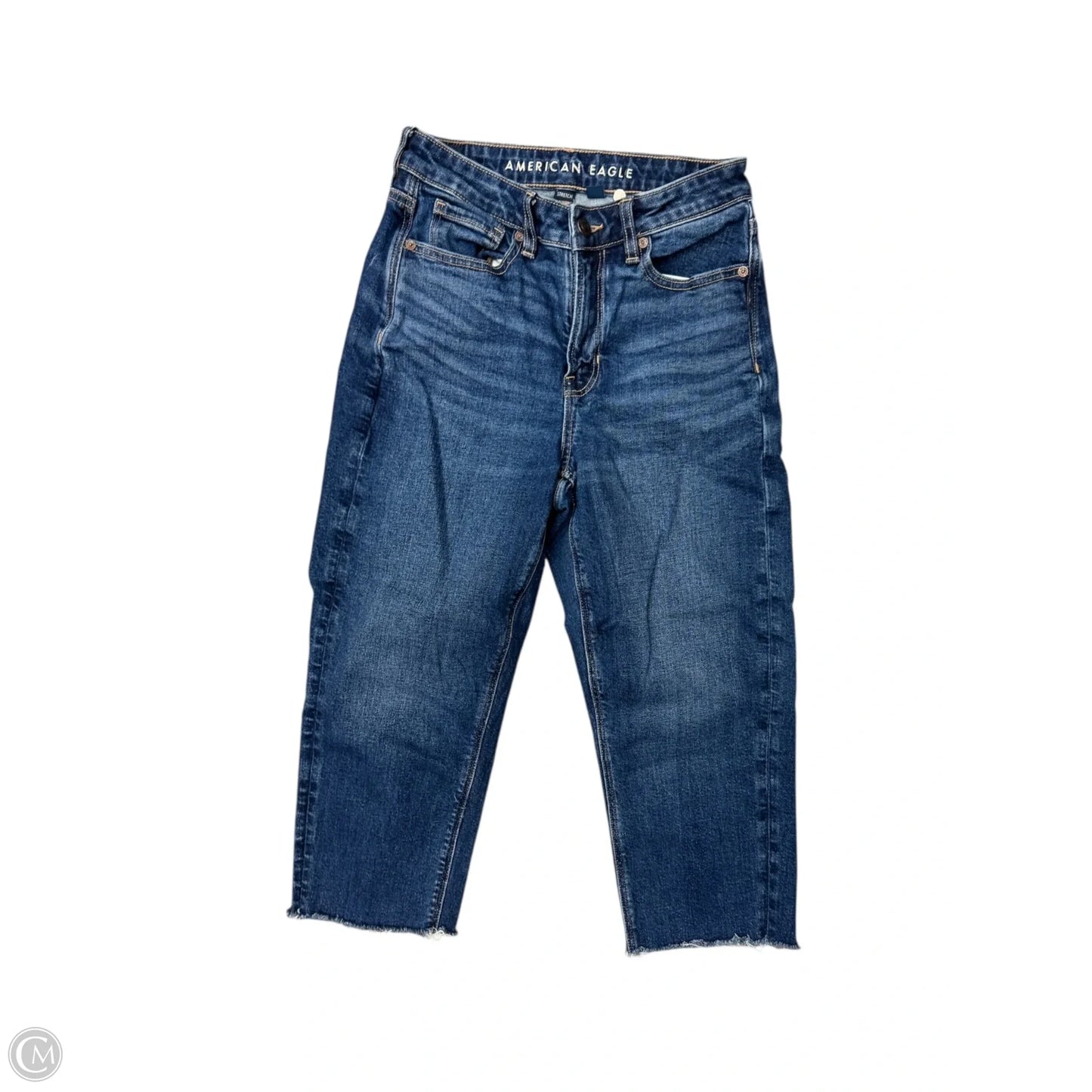 Jeans Straight By American Eagle In Blue Denim, Size: 4