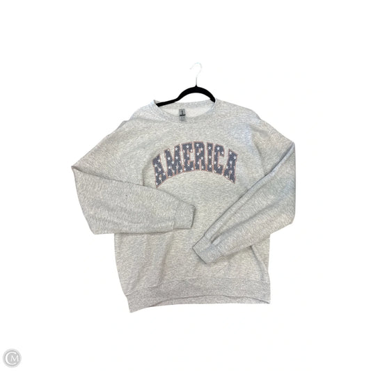 Sweatshirt Crewneck By Gildan In Grey, Size: M
