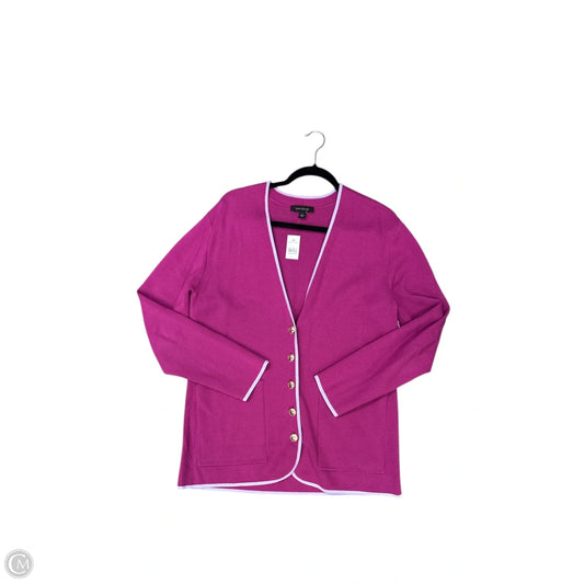 Cardigan By Ann Taylor In Purple, Size: L