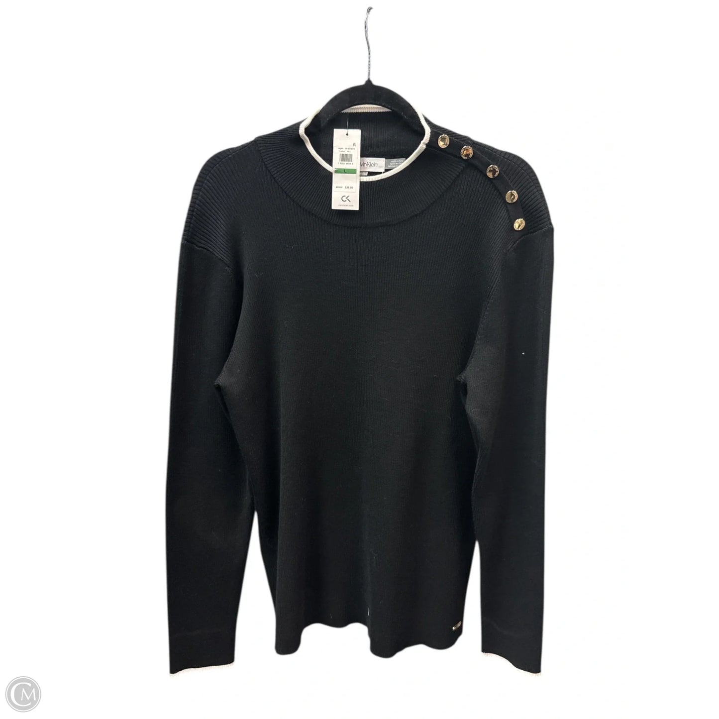Sweater By Calvin Klein In Black, Size: L