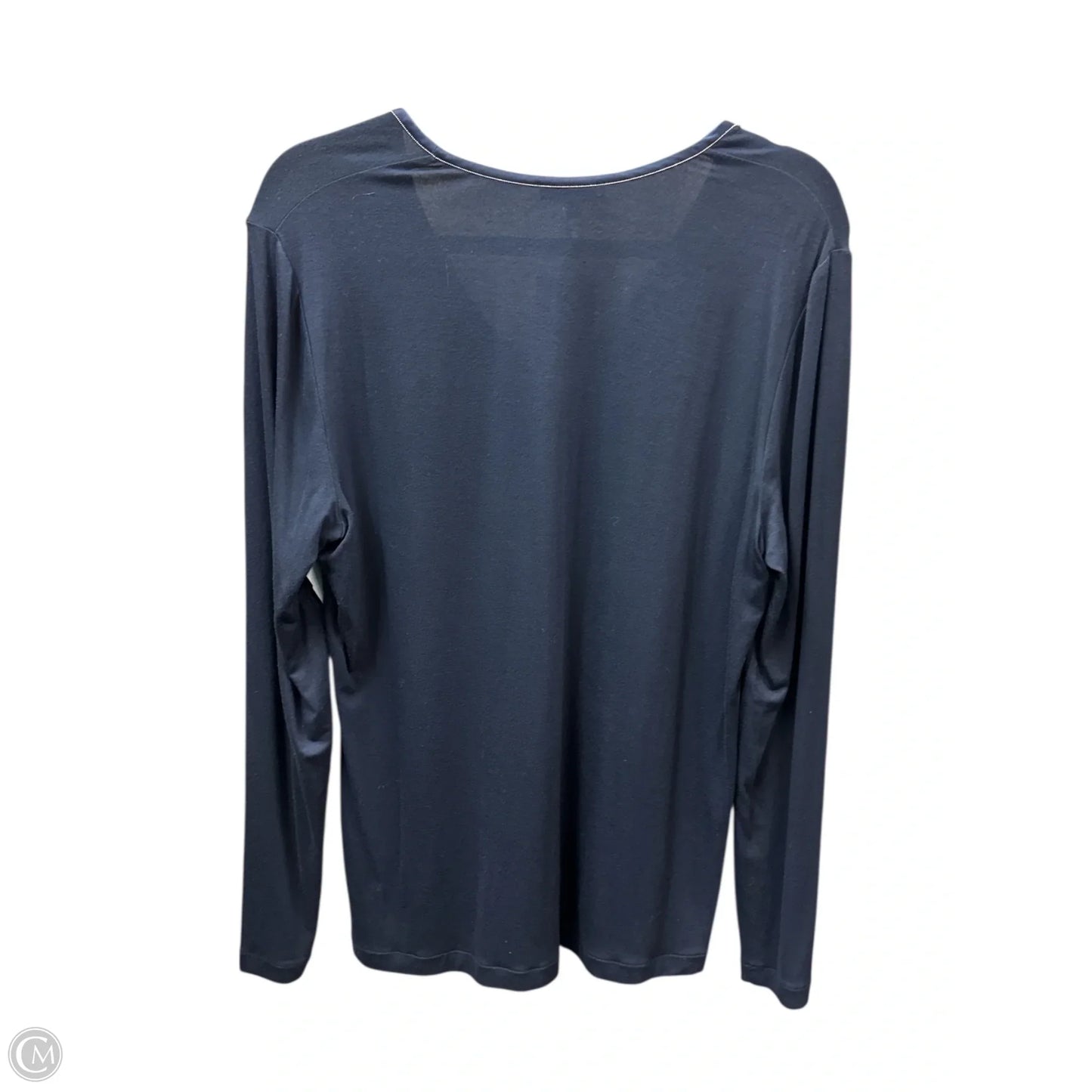 Top Long Sleeve Designer By Lafayette 148 In Navy, Size: Xl