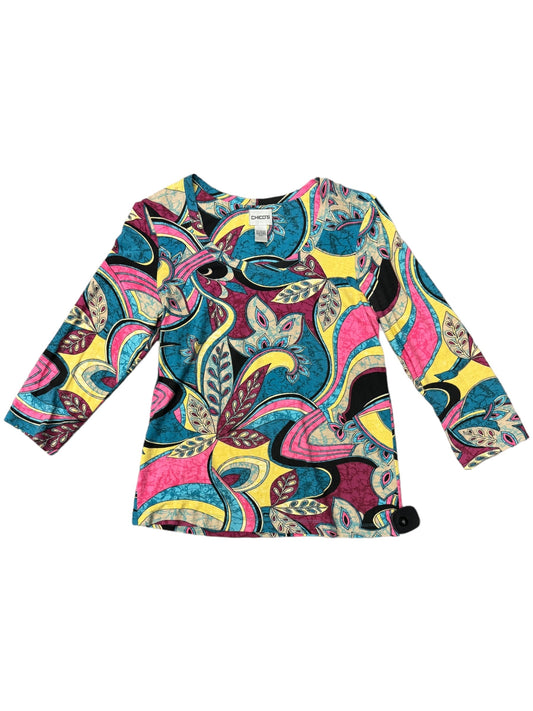 Multi-colored Top Long Sleeve Chicos, Size M