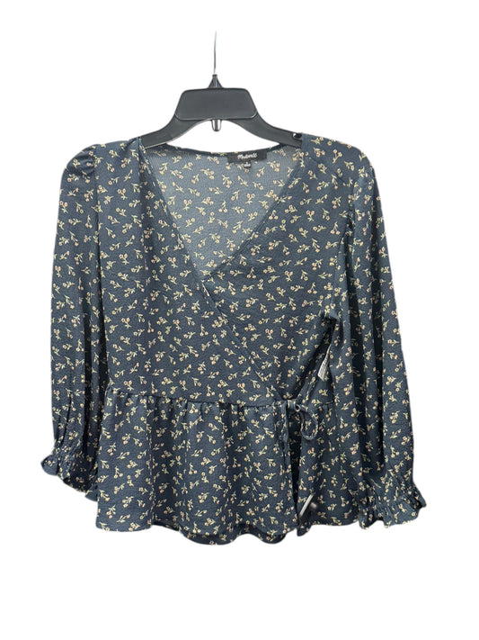 Blouse 3/4 Sleeve By Madewell In Navy, Size: S