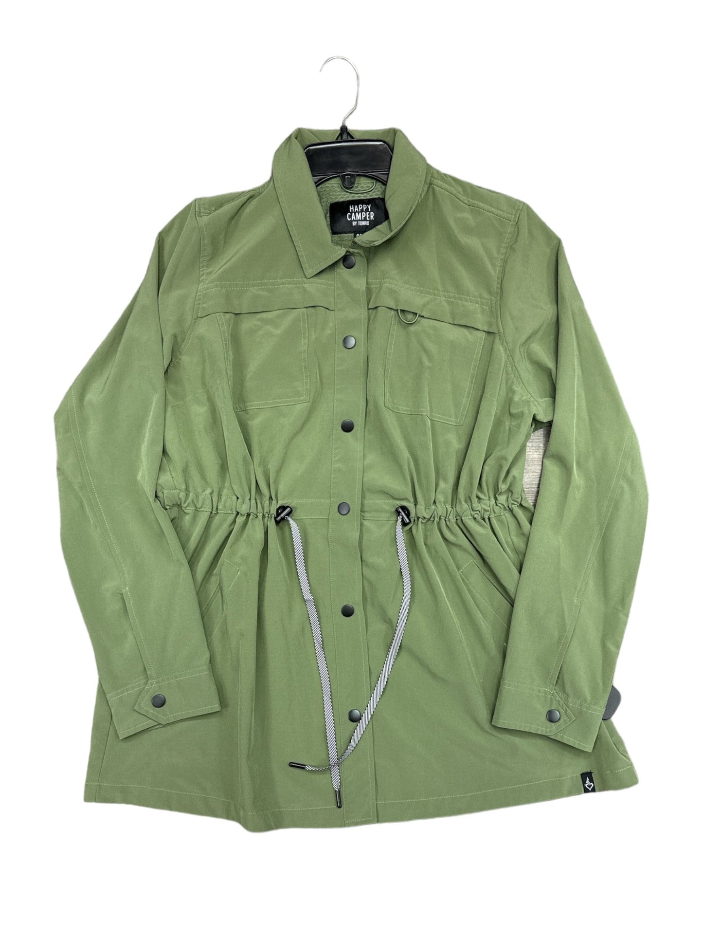 Jacket Windbreaker By Torrid In Green, Size: L