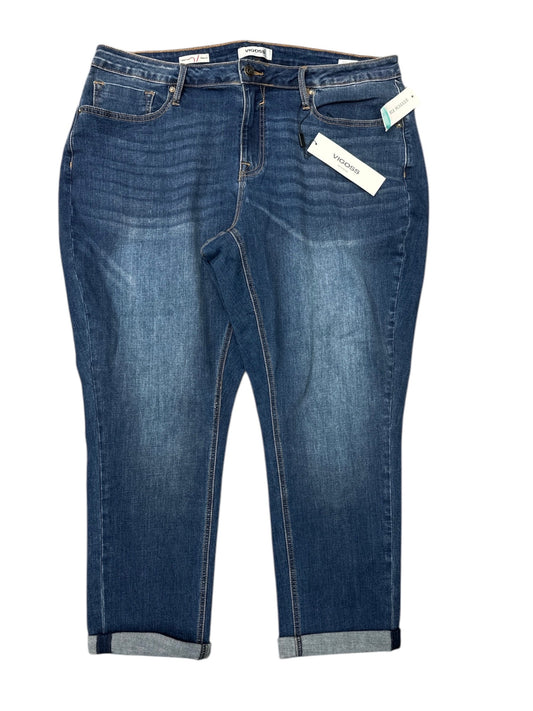 Jeans Boyfriend By Vigoss In Blue Denim, Size: 18