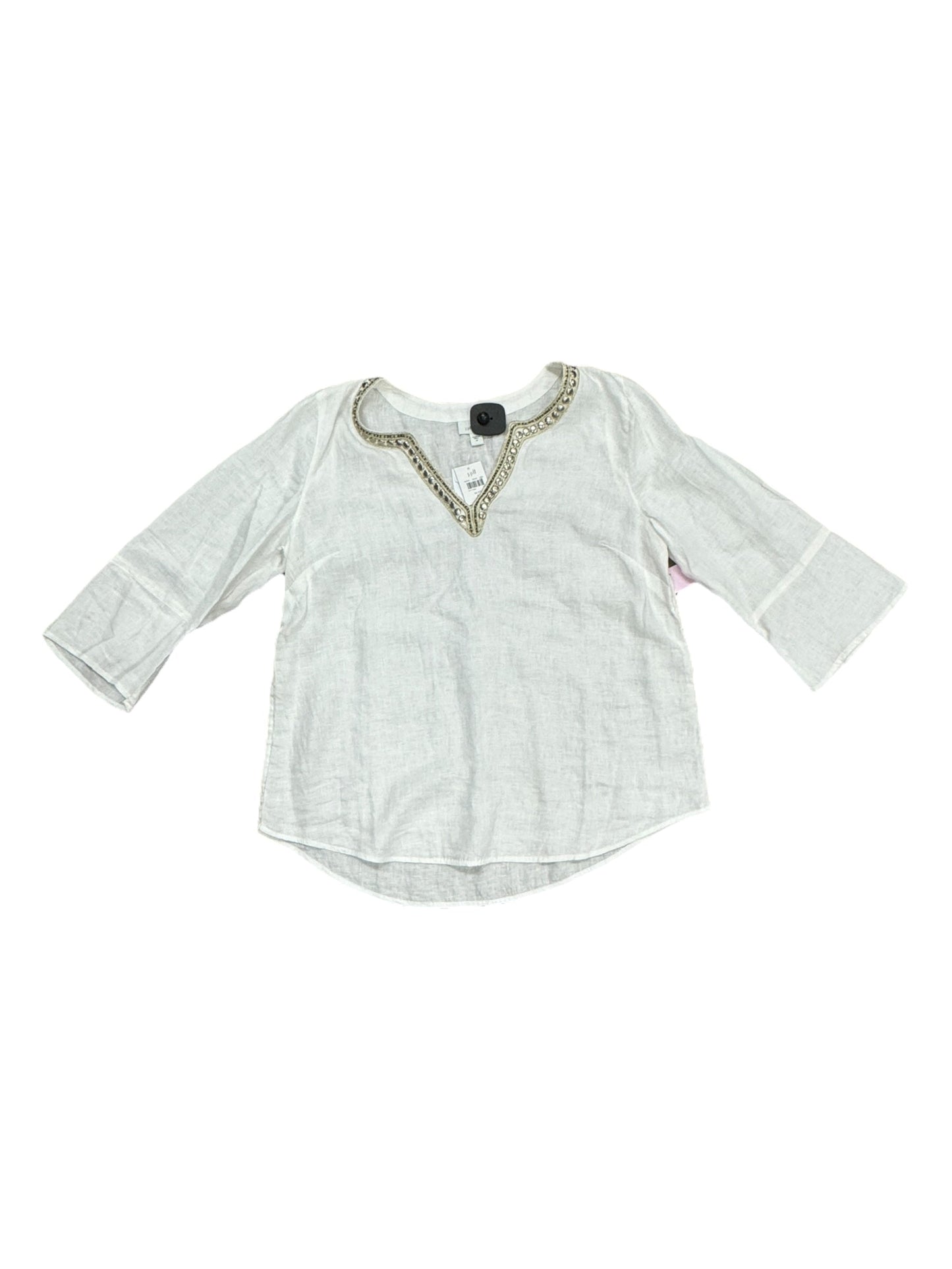 Top Long Sleeve By J. Jill In White, Size: M