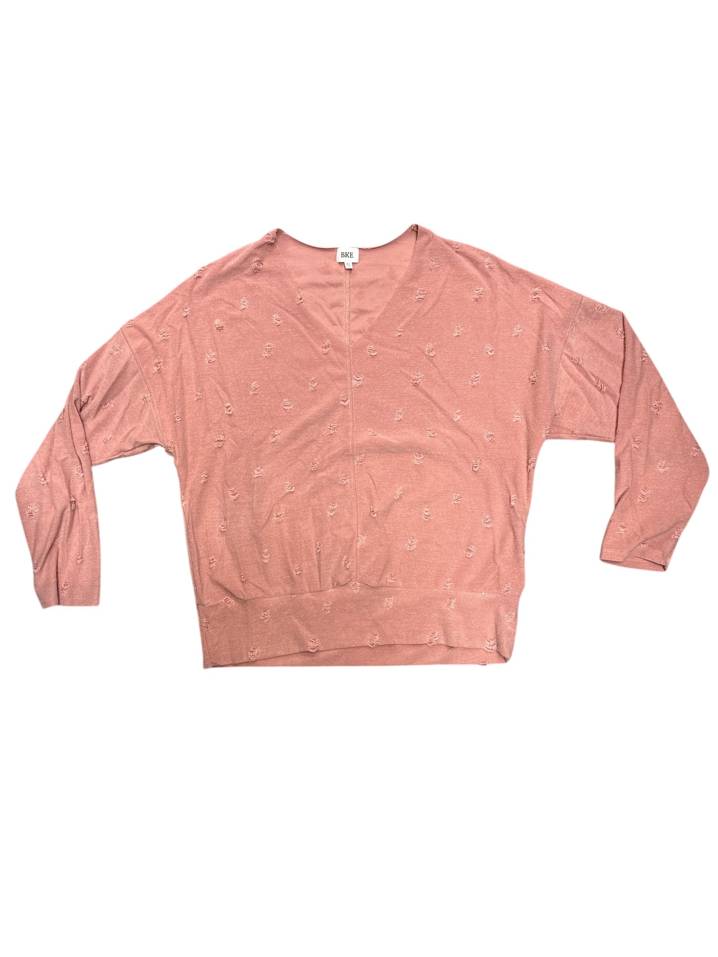 Top Long Sleeve By Bke In Pink, Size: Xl