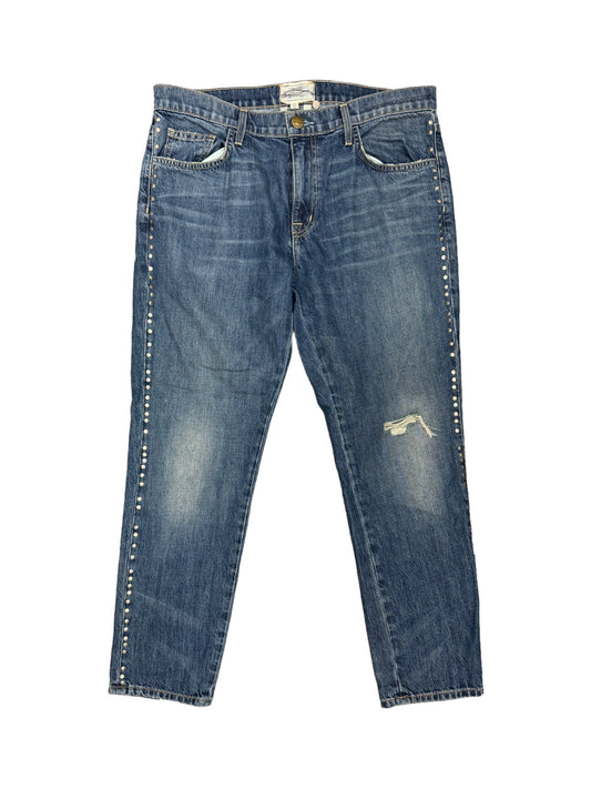 Jeans Straight By Current Elliott In Blue Denim, Size: 10