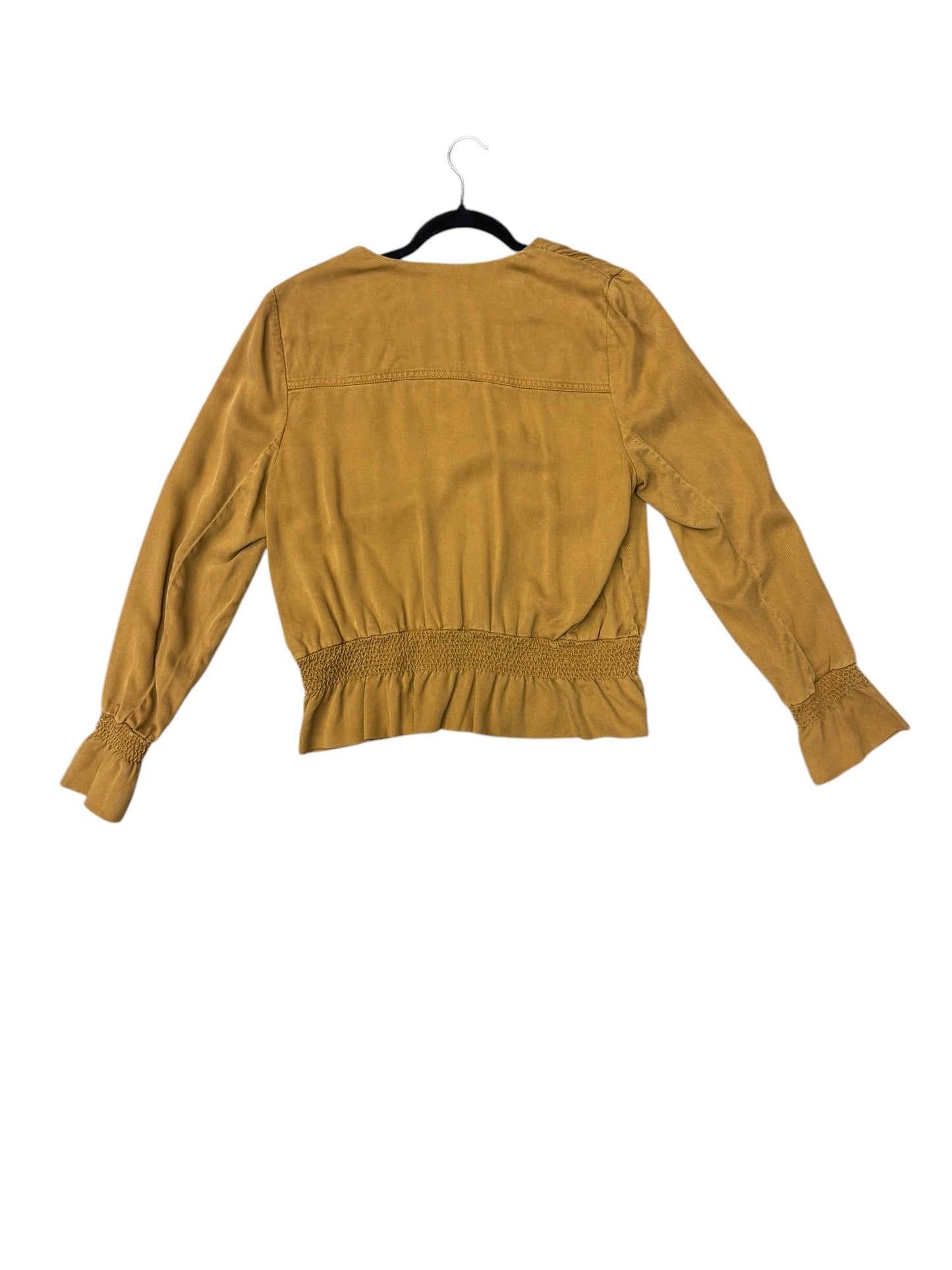 Top Long Sleeve By White House Black Market In Tan, Size: L