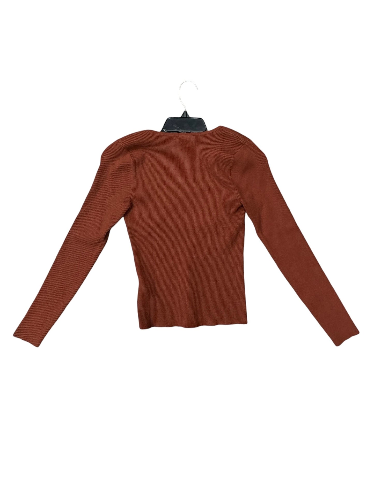 Top Long Sleeve By Madewell In Brown, Size: M