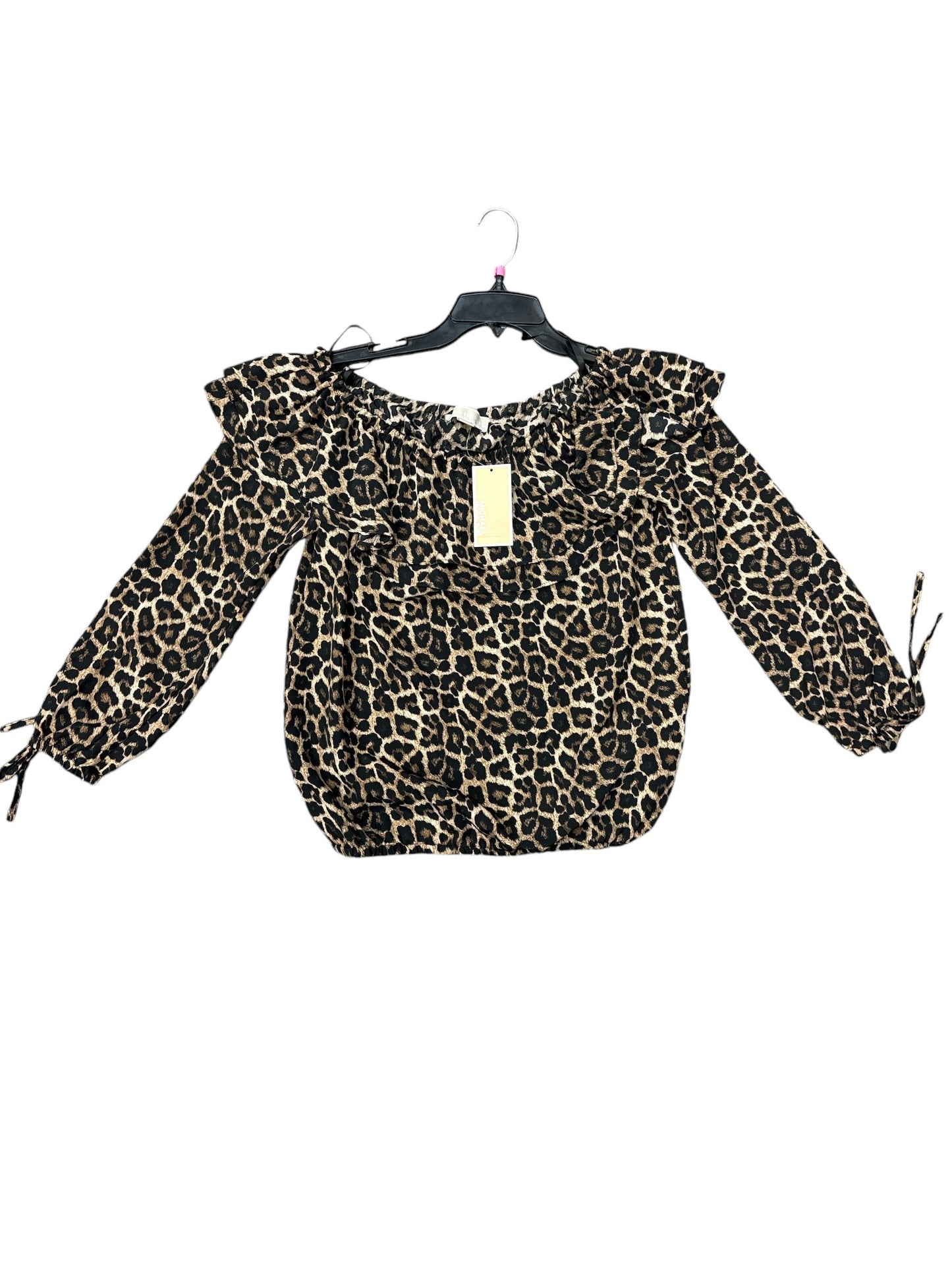 Top Long Sleeve By Michael By Michael Kors In Animal Print, Size: Xs