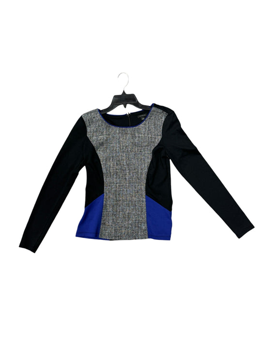 Top Long Sleeve By Ann Taylor In Black & Grey, Size: S