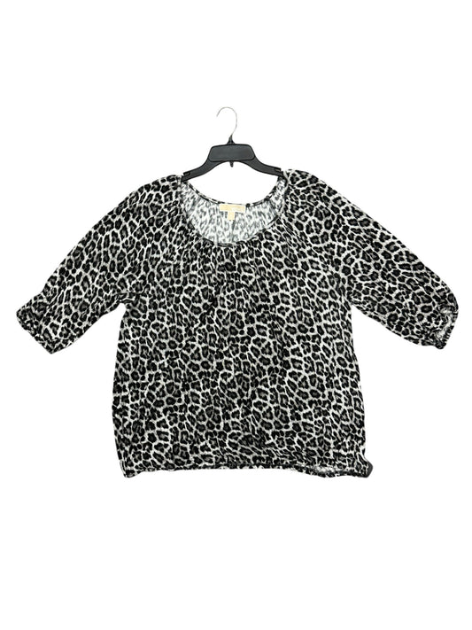 Top Long Sleeve By Michael By Michael Kors In Animal Print, Size: 2x