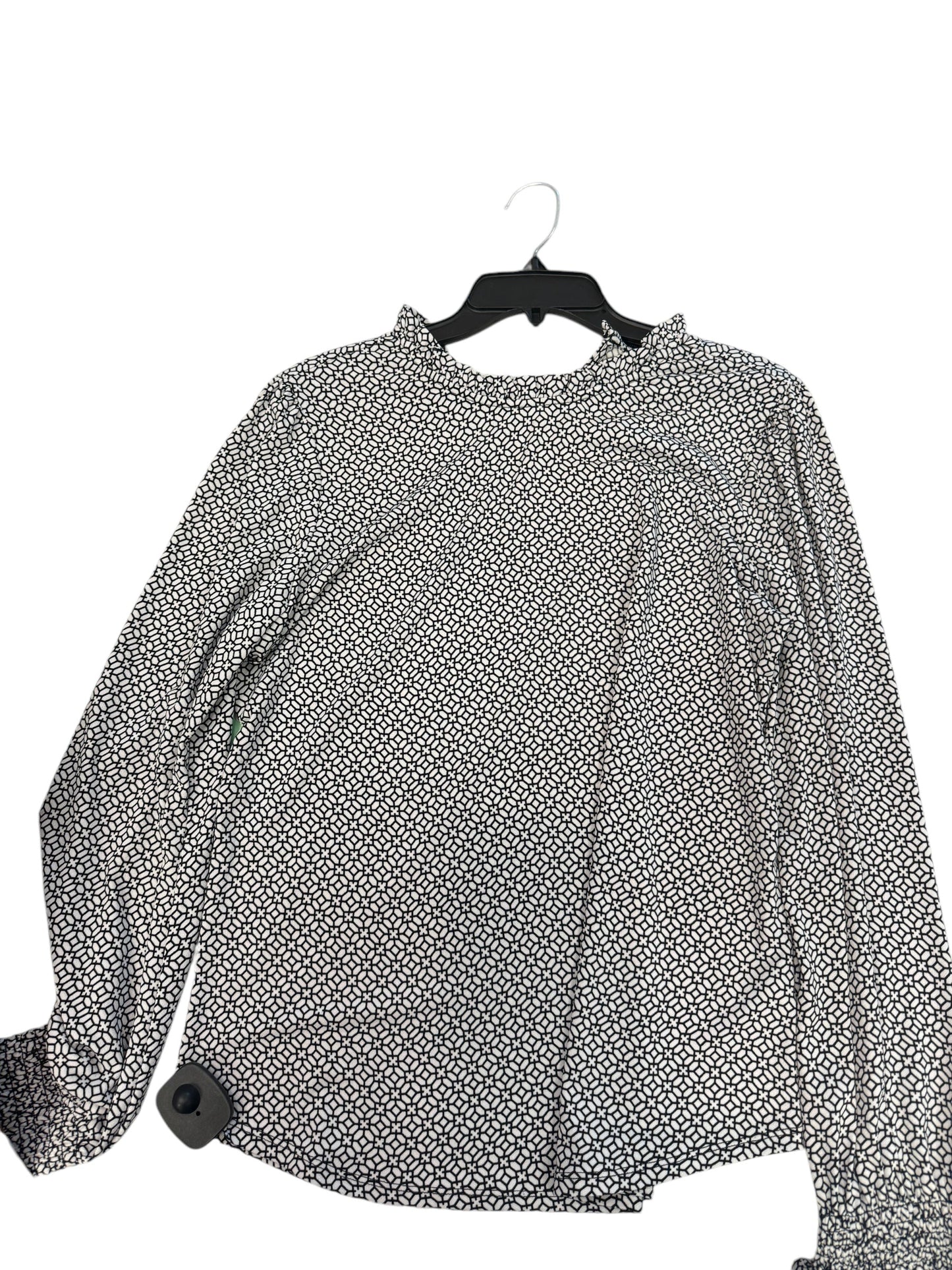 Top Long Sleeve By Adrianna Papell In Black & White, Size: M