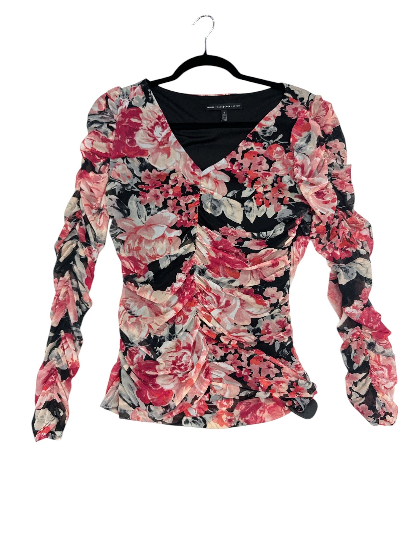 Top Long Sleeve By White House Black Market In Floral Print, Size: S