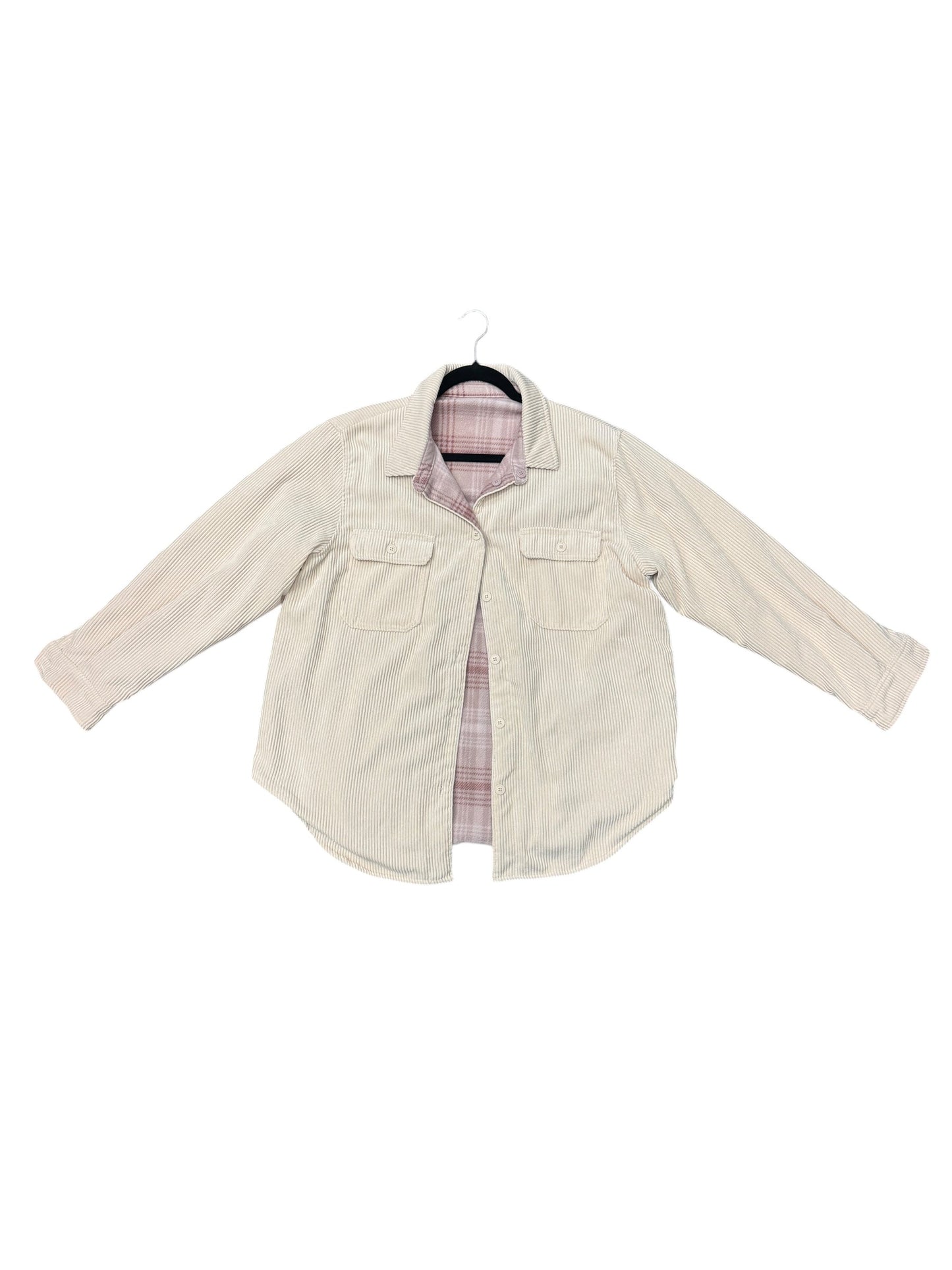 Jacket Shirt By Clothes Mentor In Purple & Tan, Size: L