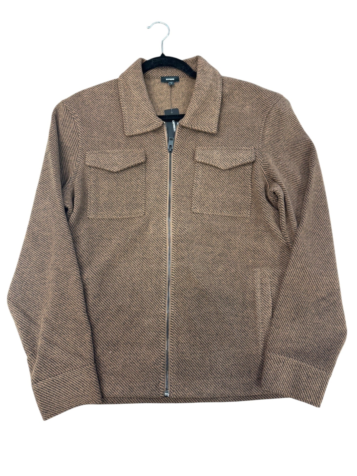 Jacket Fleece By Express In Brown, Size: S