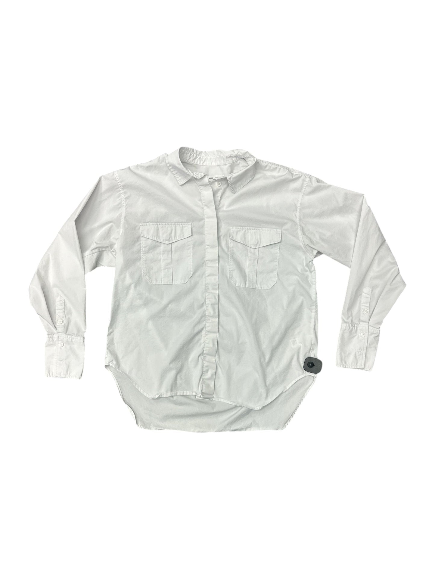 Top Long Sleeve By Good American In White, Size: L