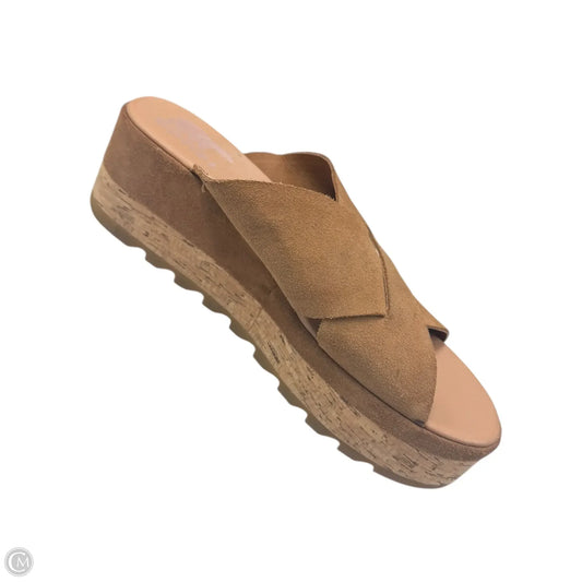 Sandals Heels Wedge By Sorel In Tan, Size: 8